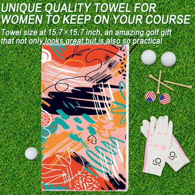 3 Pack Colorful Golf Towels with Clip for Golf Bags