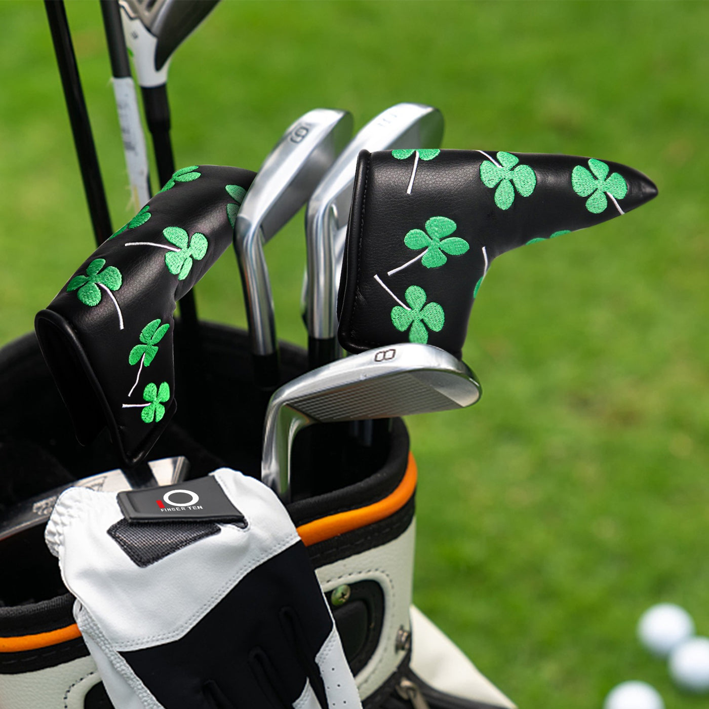 Wasserdichter Schutz Golf Putter Covers Lucky Clover Passend für die meisten Blade Putter 