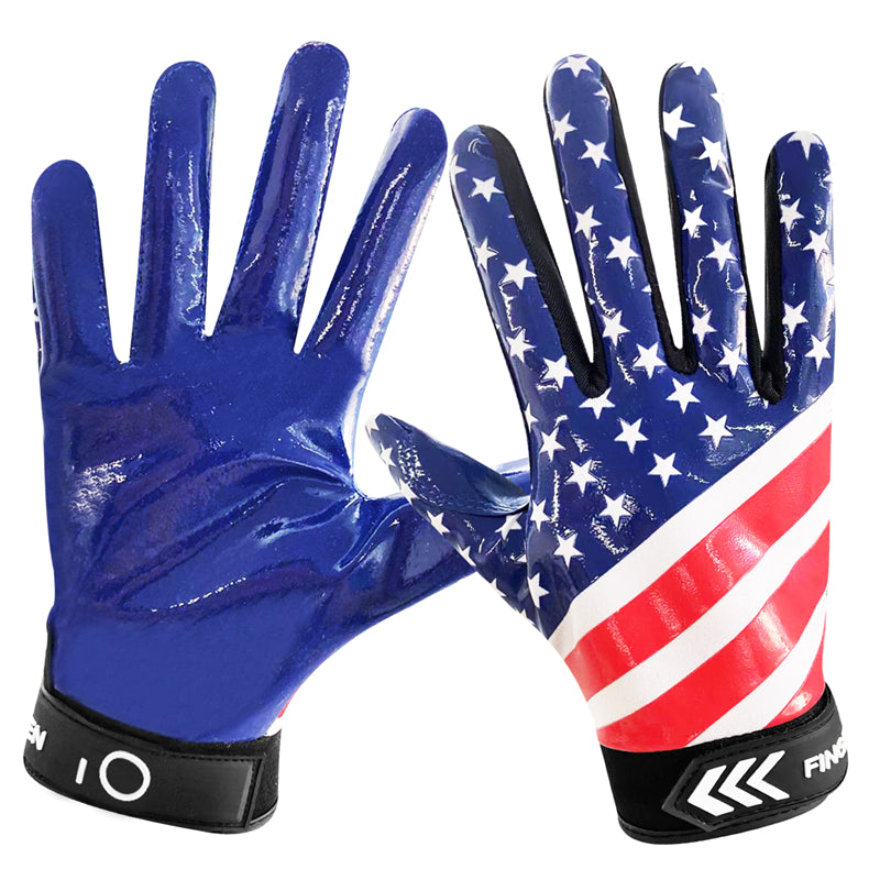 USA Flag Youth Football Receiver Gloves 1 Pair