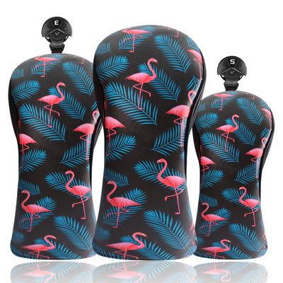 Golf Head Covers Woods Flamingo 3 Pack