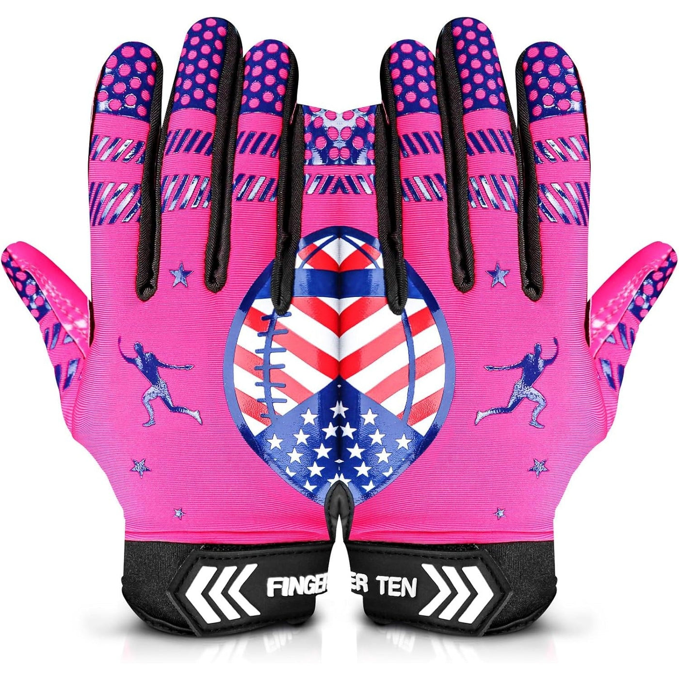 Football Receiver Gloves Youth Receiving Gloves Pink Flexible for Kids Boys Girls