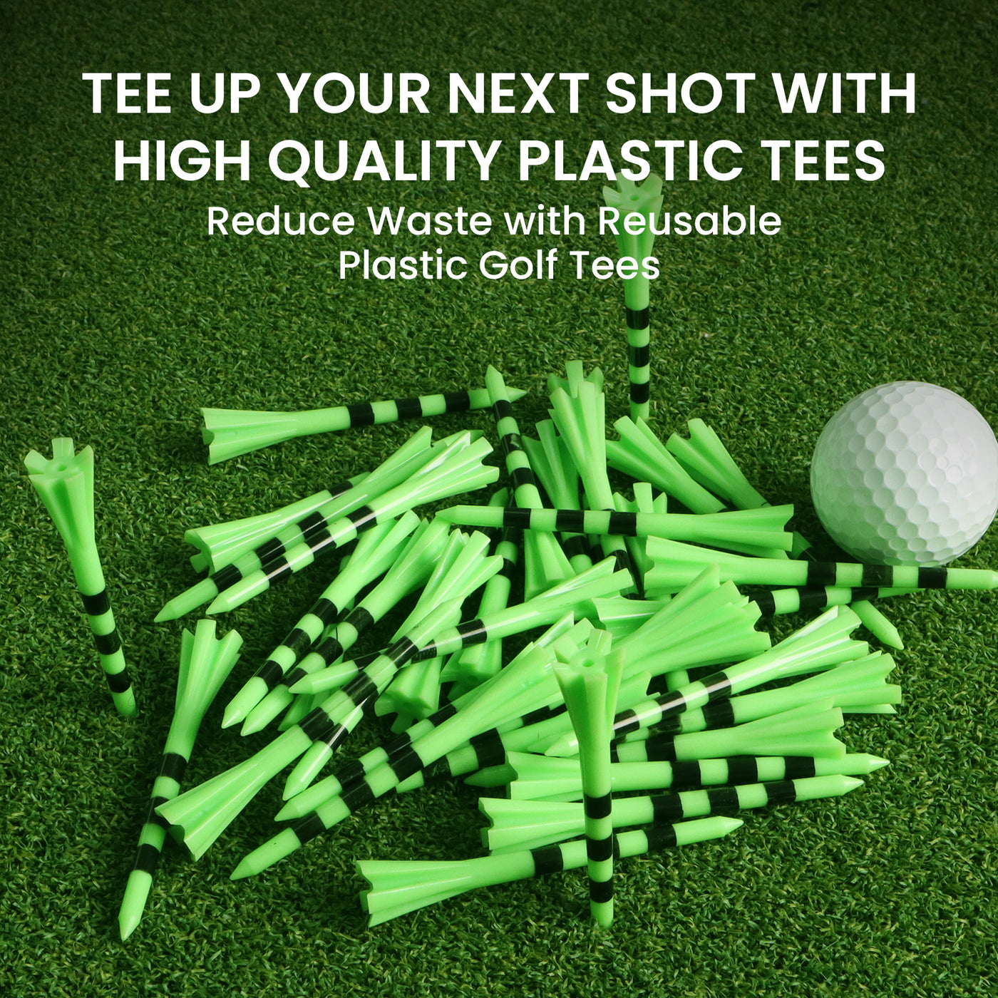 Tees de golf en plastique 30 tees de driver 3 1/4 avec 30 tees Castle 1 1/2 pouces plus de tees courts 