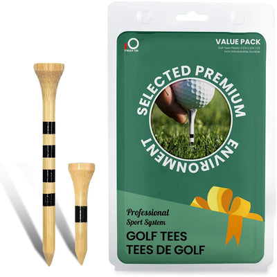 Golf Tees Wood Consistent Height 60 Pack Long Tees 2 3/4 3 1/4 Inch and 40 Pack 1 1/2 Inch Short Tees