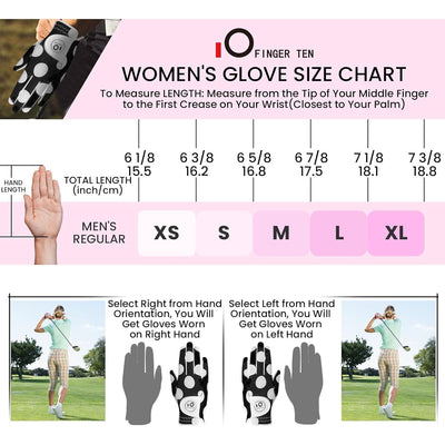 Golf Gloves Women Mod Dot Full Finger 1 Pack