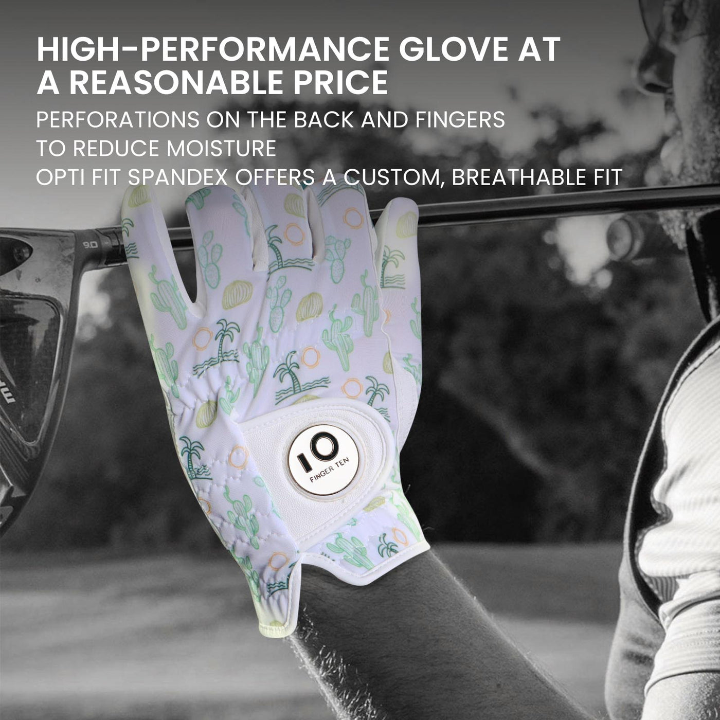 Men's Golf Gloves White Palm All Weather Grip Value 2 Pack