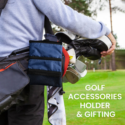 Golf valuables Pouch, Zipper Golf Ball Bag with 3 Pockets