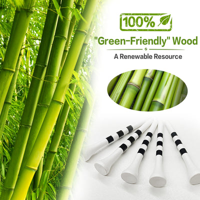 Golf Tees Wood 3 1/4 2 3/4 Inch Wooden Bamboo 120 Count