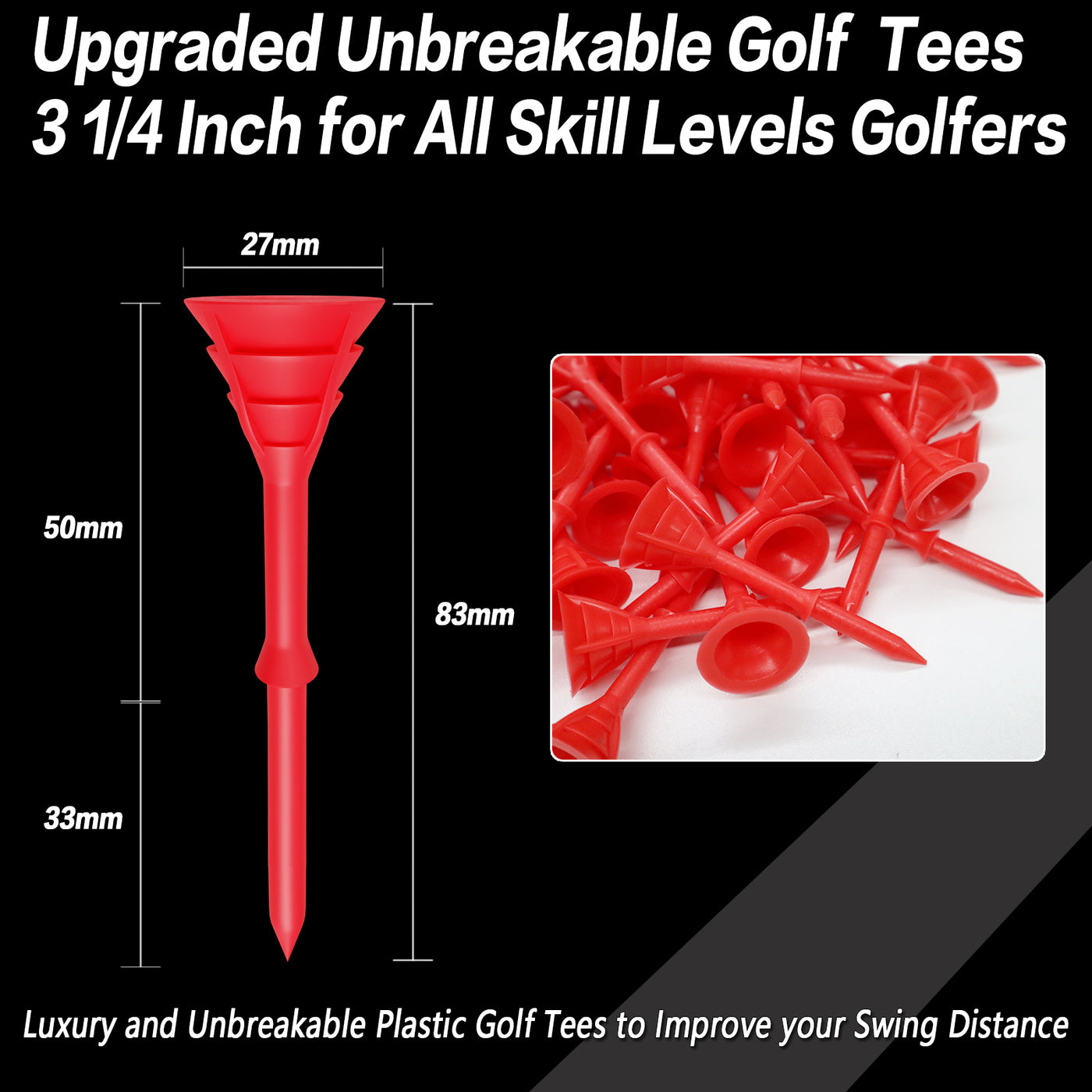 60 Pack Cup Tees 3 1/4 Unbreakable