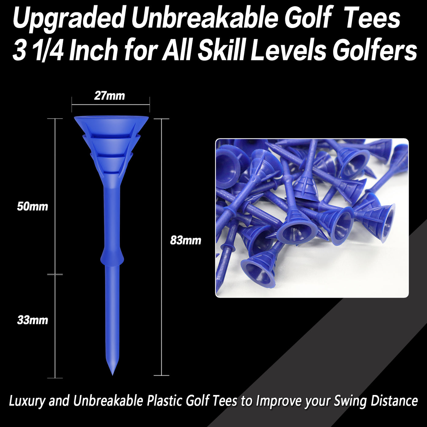 60 Pack Cup Tees 3 1/4 Unbreakable