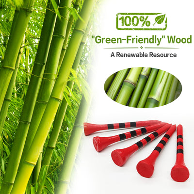 Golf Tees Wood 3 1/4 2 3/4 Inch Wooden Bamboo 120 Count