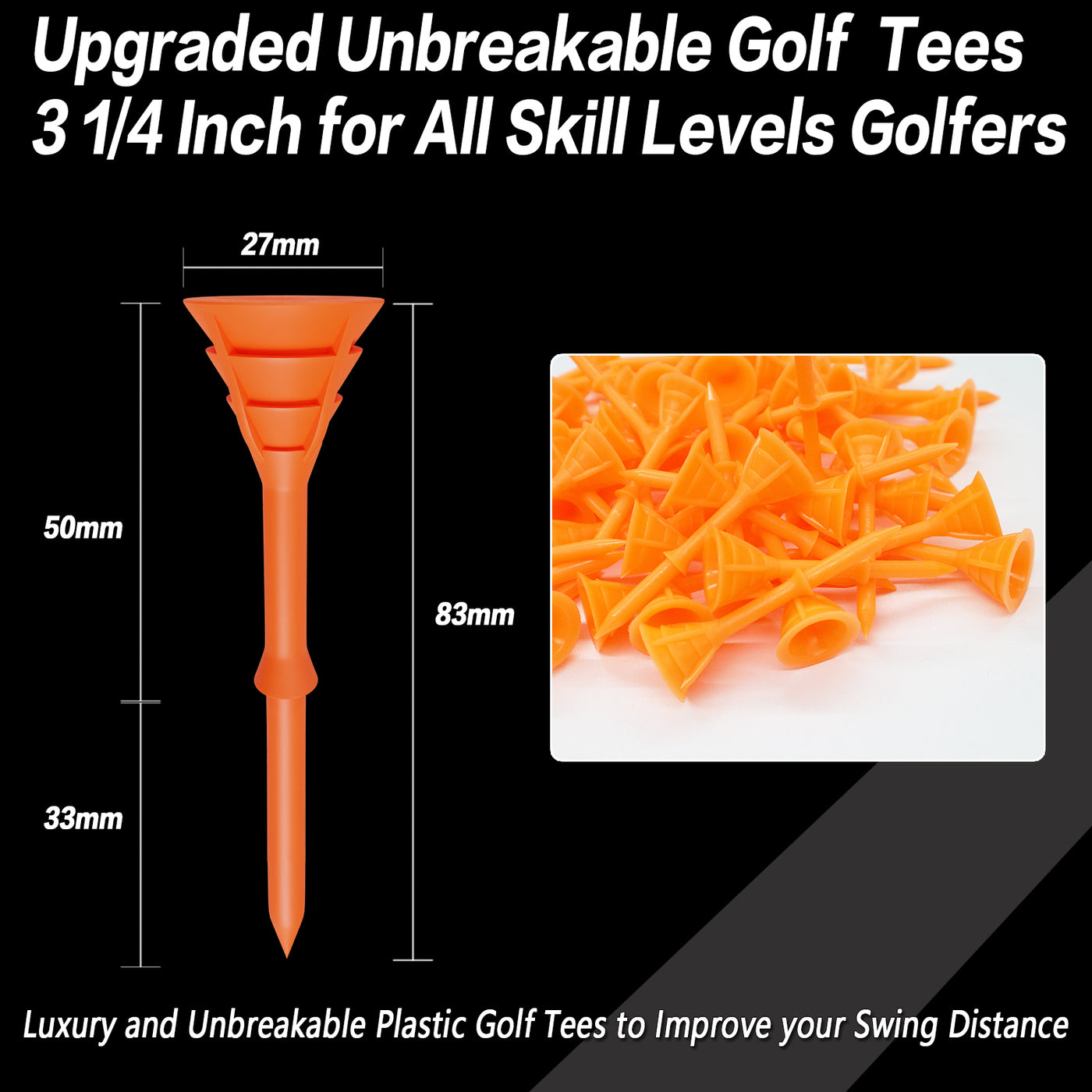 60 Pack Cup Tees 3 1/4 Unbreakable