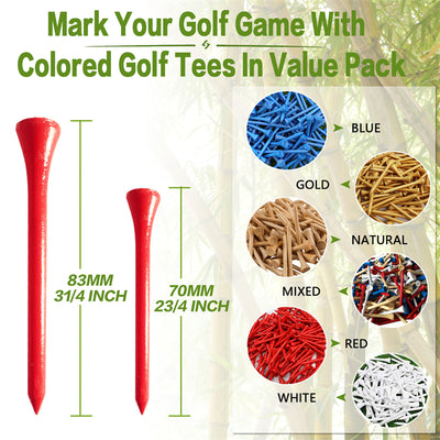 Golf Tees 2 3/4 inch 3 1/4 Bamboo Tee Bulk