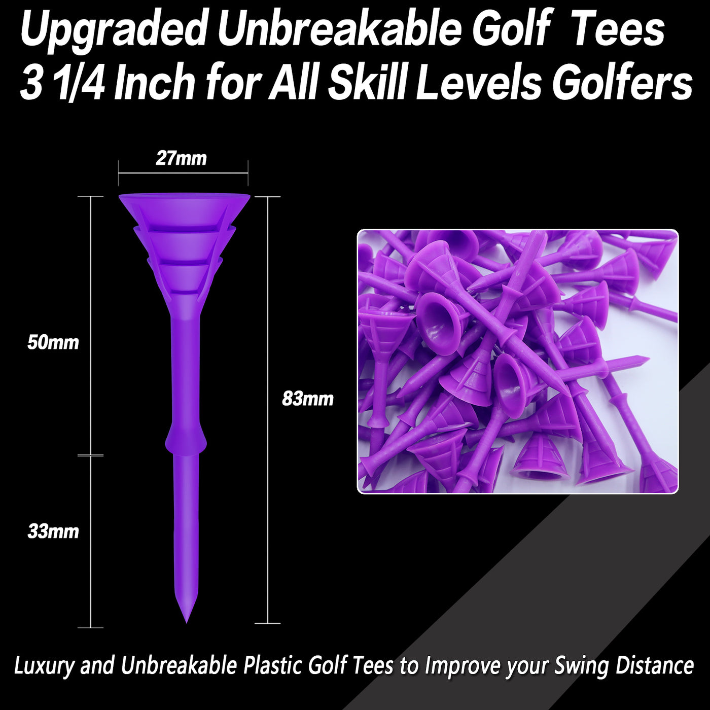 60 Pack Cup Tees 3 1/4 Unbreakable