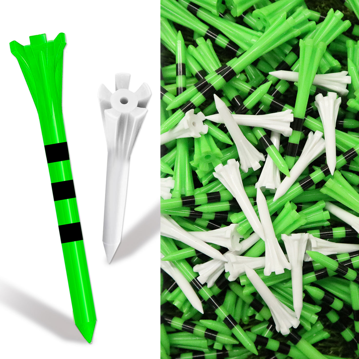 Lot de 100 tees de golf en plastique incassables, 80 tees de driver avec 20 tees de fer mixtes 