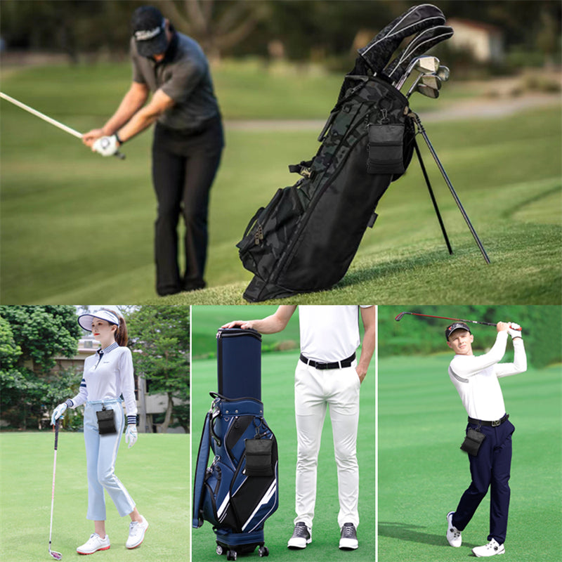 Golf valuables Pouch, Zipper Golf Ball Bag with 3 Pockets