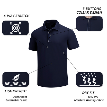 Tour Fit Short Sleeve Golf Shirt Men Navy