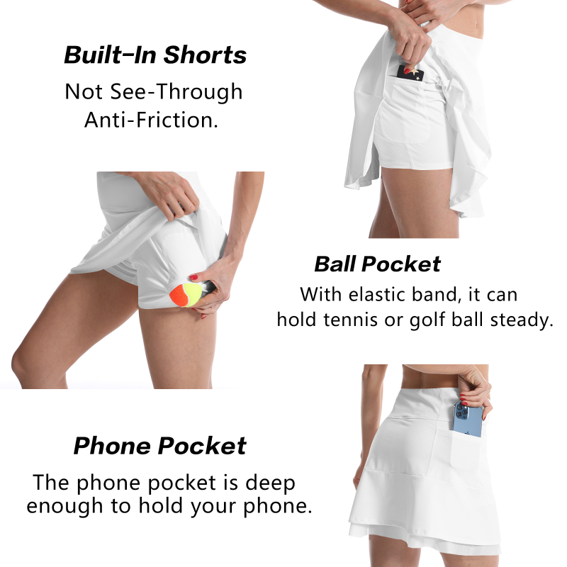 Womens tennis skirts 2024 with ball pockets