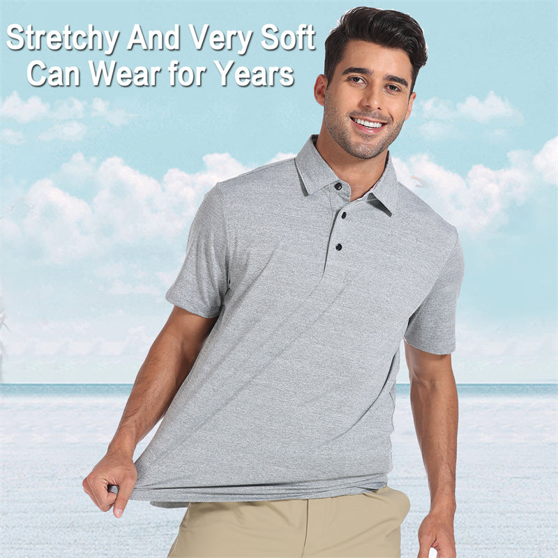 New Performance Fit Short Sleeve Golf Shirt Men Blue