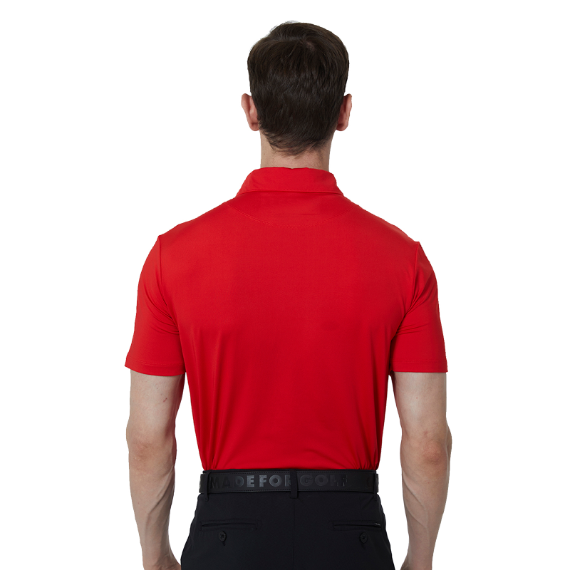 Performance Fit Short Sleeve Golf Shirt Men Red