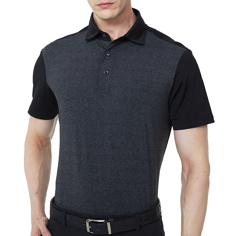 Dry Fit Kurzarm Golfshirt Herren Schwarz 