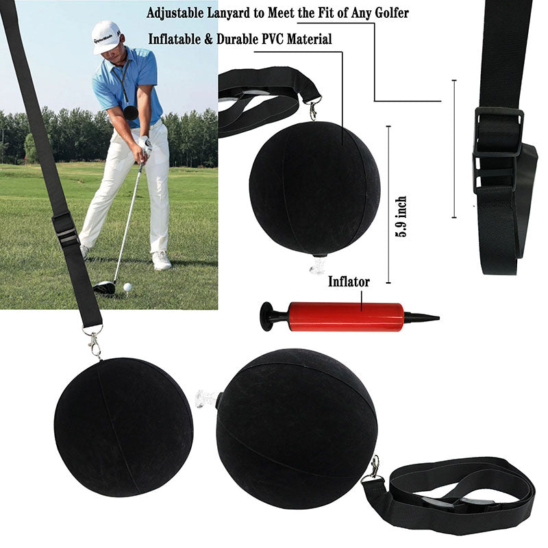 Balle d'entraînement au swing de golf gonflable avec pompe à air pour correction de posture 