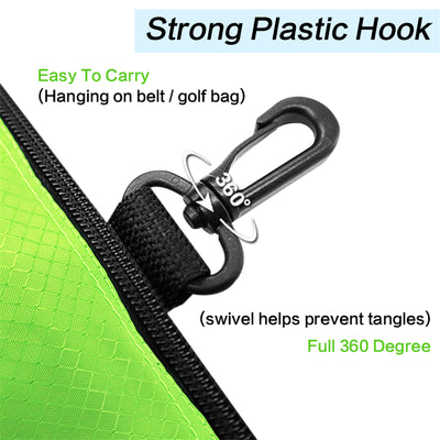 Golf valuables Pouch, Zipper Golf Ball Bag with 3 Pockets