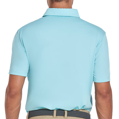 Neu Performance Fit Kurzarm Golfshirt Herren Blau 