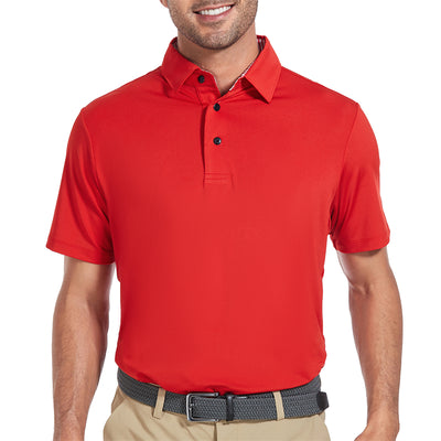 Chemise de golf à manches courtes New Performance Fit pour homme, bleu marine 