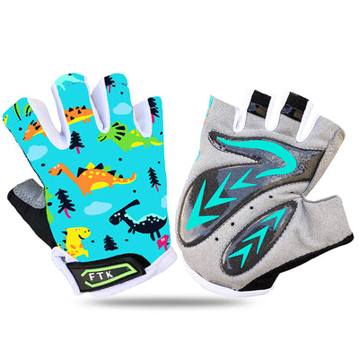 Gants de cyclisme pour enfants, 1 paire, rembourrage en gel, vélo, demi-doigt, sport de plein air