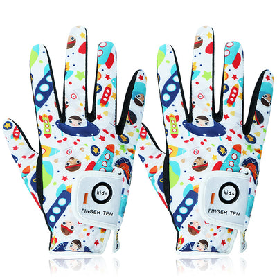 Boys Girls Golf Gloves Youth Cute Colorful 2 Pack