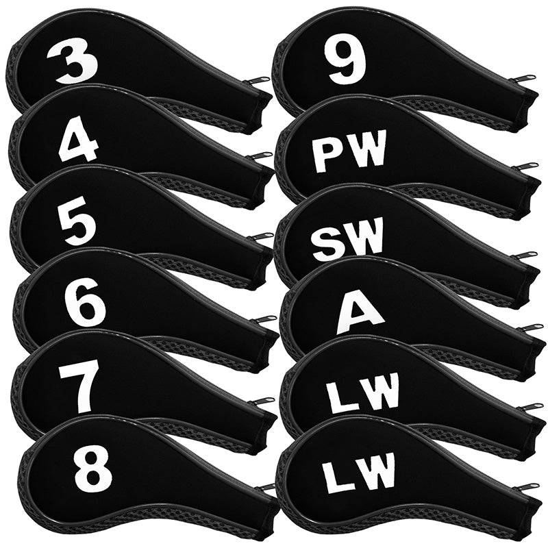 Iron Covers 12 Pack Zipper Wedge Large Number Tags Print
