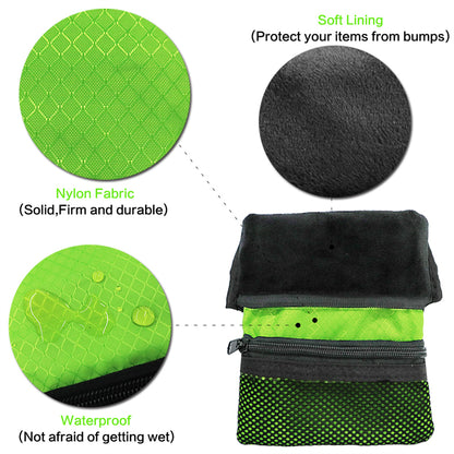 Golf valuables Pouch, Zipper Golf Ball Bag with 3 Pockets