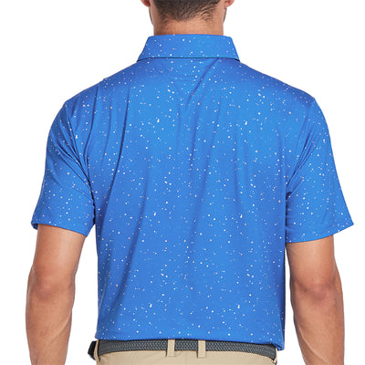 New Print Short Sleeve Golf Shirt Men Black