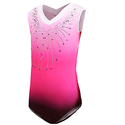 Gymnastics Leotards for Girls Sleeveless Colorful Sparkle for Kids 3-12 Years