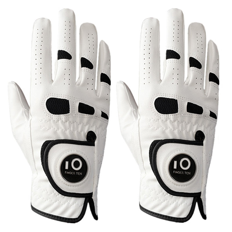 Golf Gloves Men All Weather with Ball Marker 2 Pack