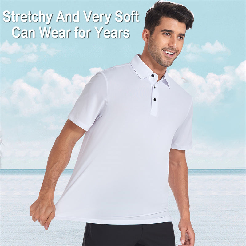 New Performance Fit Short Sleeve Golf Shirt Men Blue