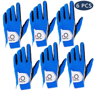 Golf Gloves Men Colourful Rain Hot Wet Weather 6 Pack