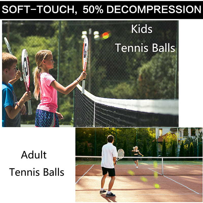 Kids Tennis Balls 12/18 Pack Orange Low Compression Stage Pressureless Bulk Training Tool