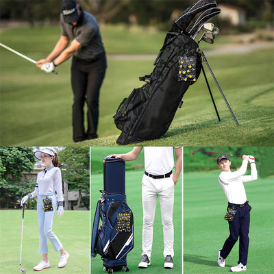 Golf valuables Pouch, Zipper Golf Ball Bag with 3 Pockets