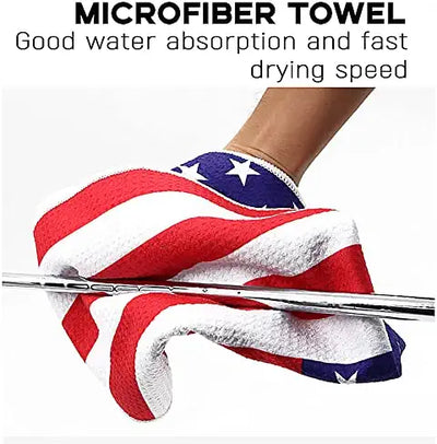 Golf Towels for Golf Bags with Clip and Brush Set