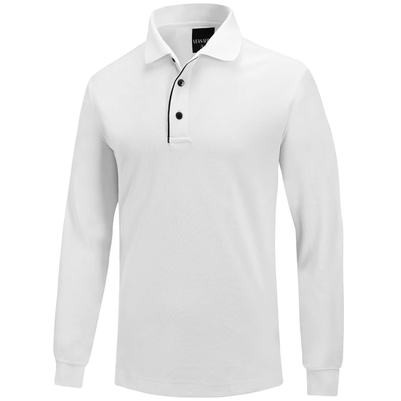 Polo de golf à manches longues Tour Fit pour homme, bleu marine 