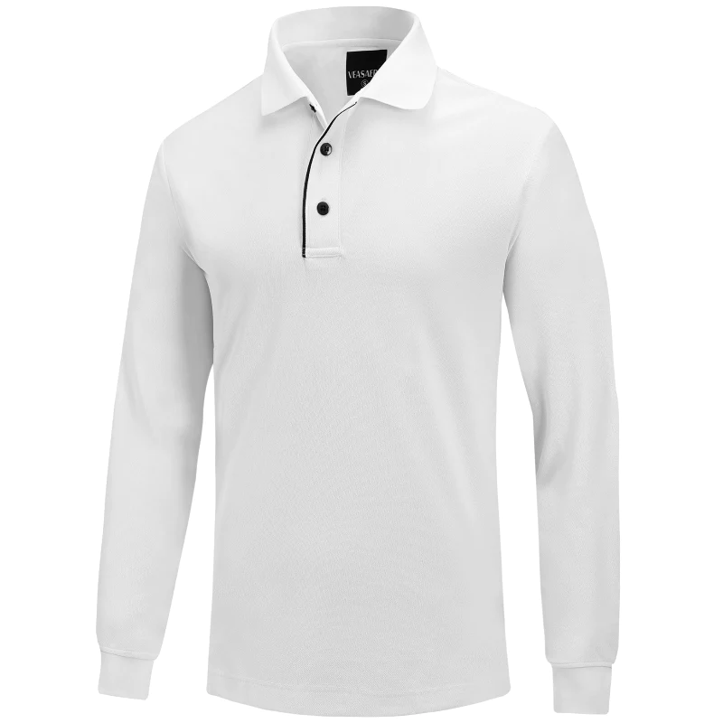 Tour Fit Long Sleeve Golf Shirt Men White