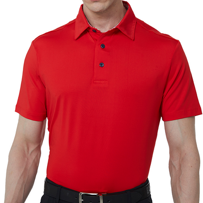 Performance Fit Short Sleeve Golf Shirt Men Red