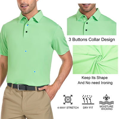 Chemise de golf à manches courtes New Performance Fit pour homme, bleu 