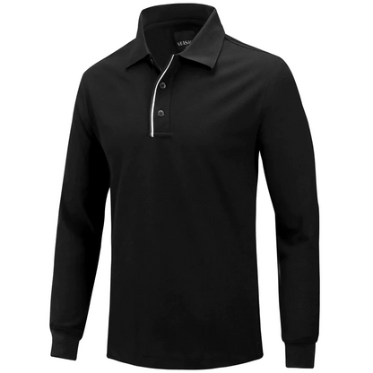 Tour Fit Long Sleeve Golf Shirt Men Navy