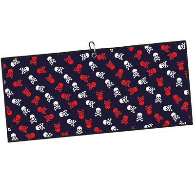 Serviette de golf imprimée 14 x 42 pouces avec clip à œillet 1 paquet de drapeaux 