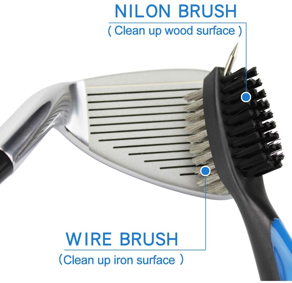 Golf Club Groove Sharpener and Club Brush Cleaning Kit