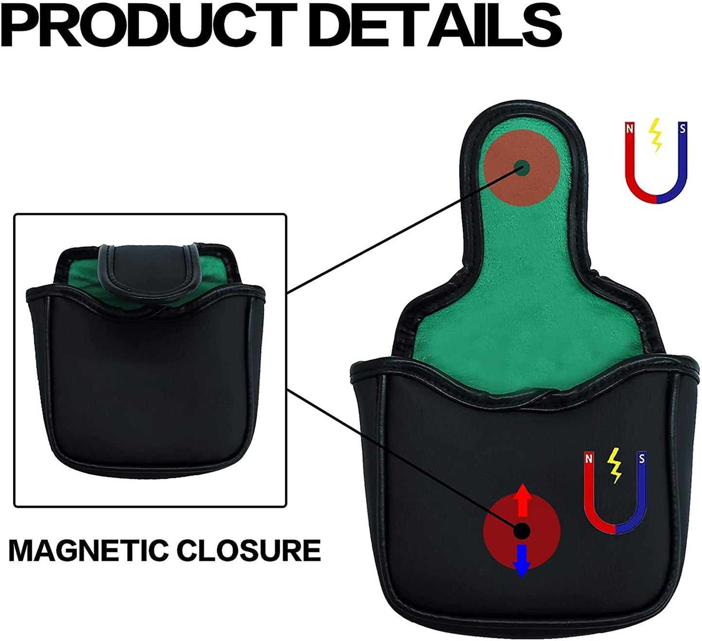 Putter Covers PU Leather Magnetic Closure