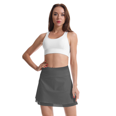 Golf Women's Tennis Skirts Athletic with Pockets Grey