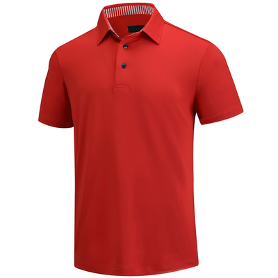 Performance Fit Short Sleeve Golf Shirt Men Red